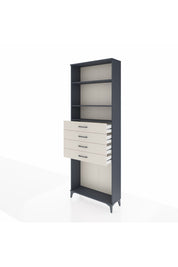 Arges Dolap 3 Raflı 4 Çekmeceli 88x30x243 Antrasit-Aytaşı