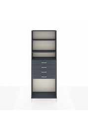 Arges Dolap 3 Raflı 4 Çekmeceli 88x30x243 Antrasit-Antrasit