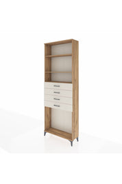 Arges Dolap 3 Raflı 4 Çekmeceli 88x30x243 Çam-Aytaşı