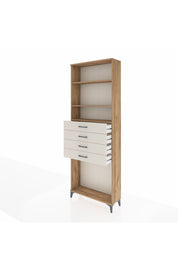 Arges Dolap 3 Raflı 4 Çekmeceli 88x30x243 Çam-Aytaşı