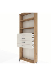 Arges Dolap 3 Raflı 4 Çekmeceli 88x30x243 Çam-Aytaşı