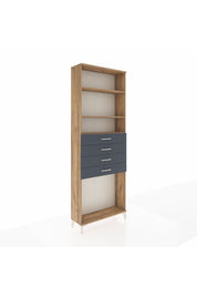 Arges Dolap 3 Raflı 4 Çekmeceli 88x30x243 Çam-Antrasit