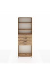 Arges Dolap 3 Raflı 4 Çekmeceli 88x30x243 Çam-Çam