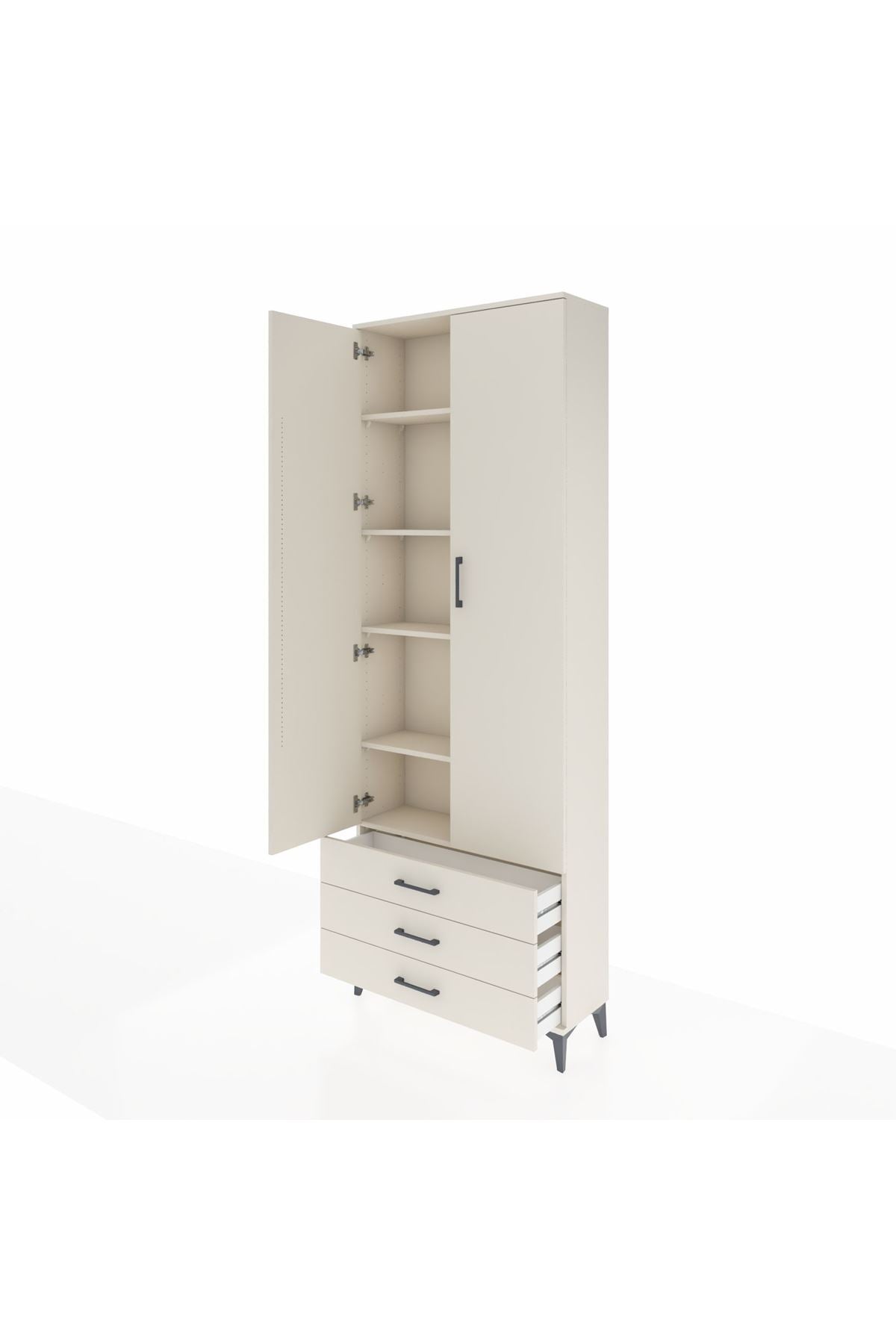 Arges Dolap 5 Raflı 3 Çekmeceli 2 Kapaklı 88x30x243 Aytaşı-Aytaşı