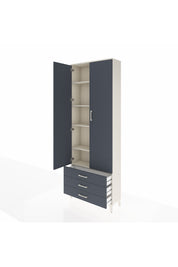 Arges Dolap 5 Raflı 3 Çekmeceli 2 Kapaklı 88x30x243 Aytaşı-Antrasit