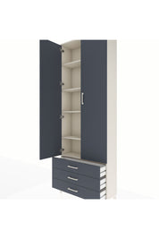 Arges Dolap 5 Raflı 3 Çekmeceli 2 Kapaklı 88x30x243 Aytaşı-Antrasit