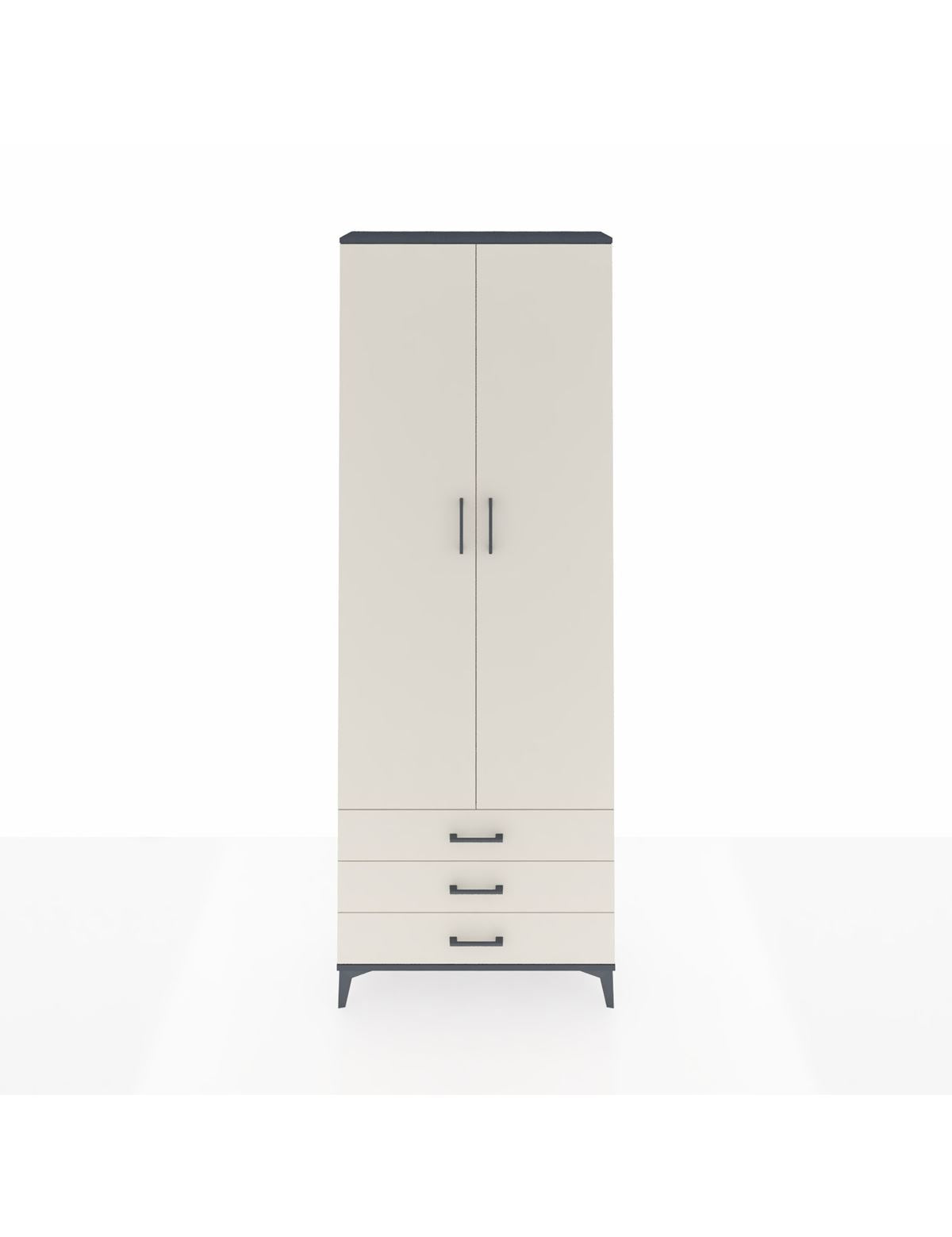 Arges Dolap 5 Raflı 3 Çekmeceli 2 Kapaklı 88x30x243 Antrasit-Aytaşı