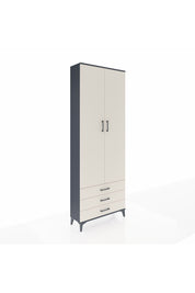 Arges Dolap 5 Raflı 3 Çekmeceli 2 Kapaklı 88x30x243 Antrasit-Aytaşı