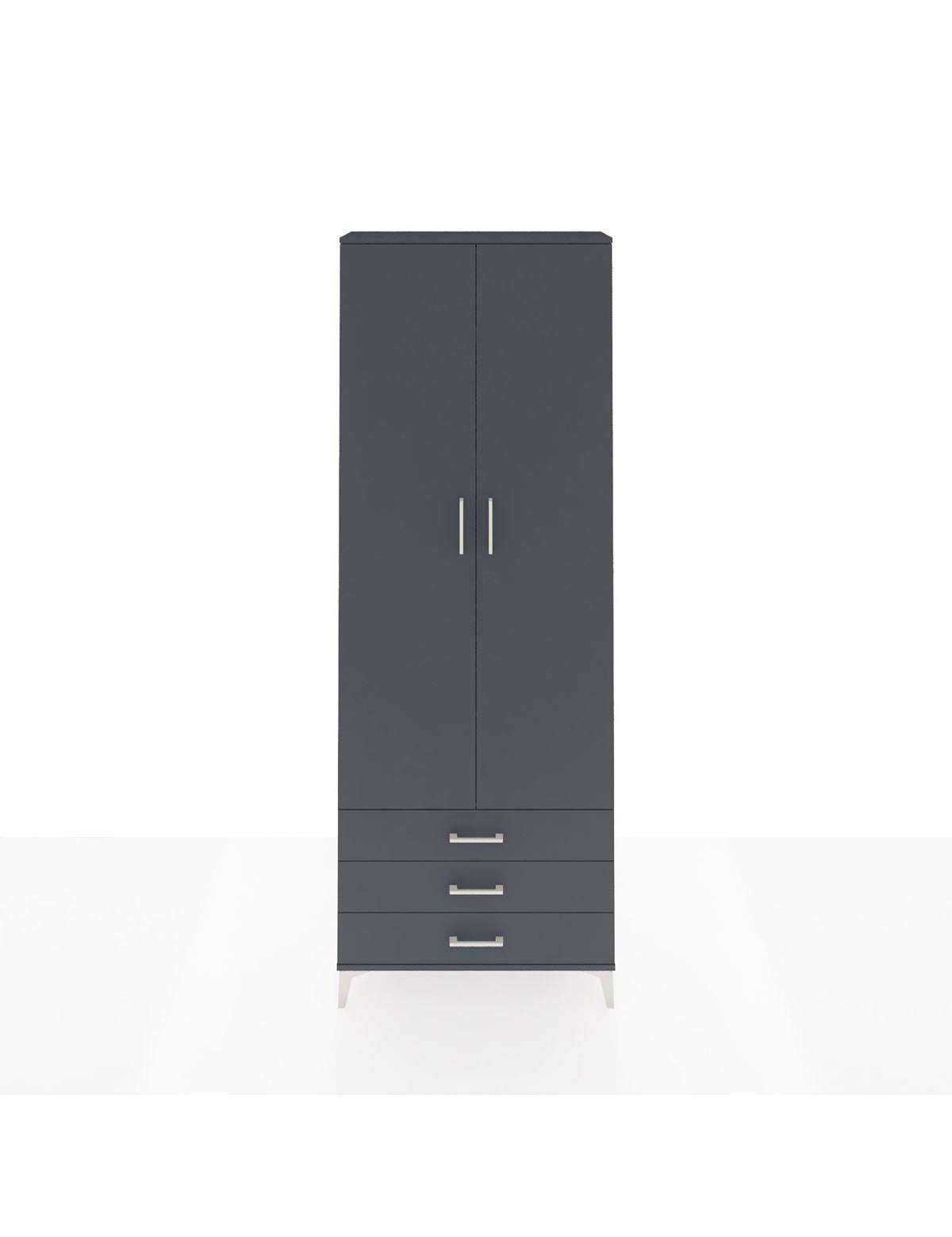 Arges Dolap 5 Raflı 3 Çekmeceli 2 Kapaklı 88x30x243 Antrasit-Antrasit