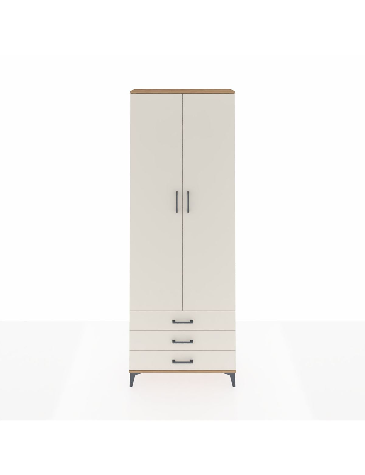 Arges Dolap 5 Raflı 3 Çekmeceli 2 Kapaklı 88x30x243 Çam-Aytaşı