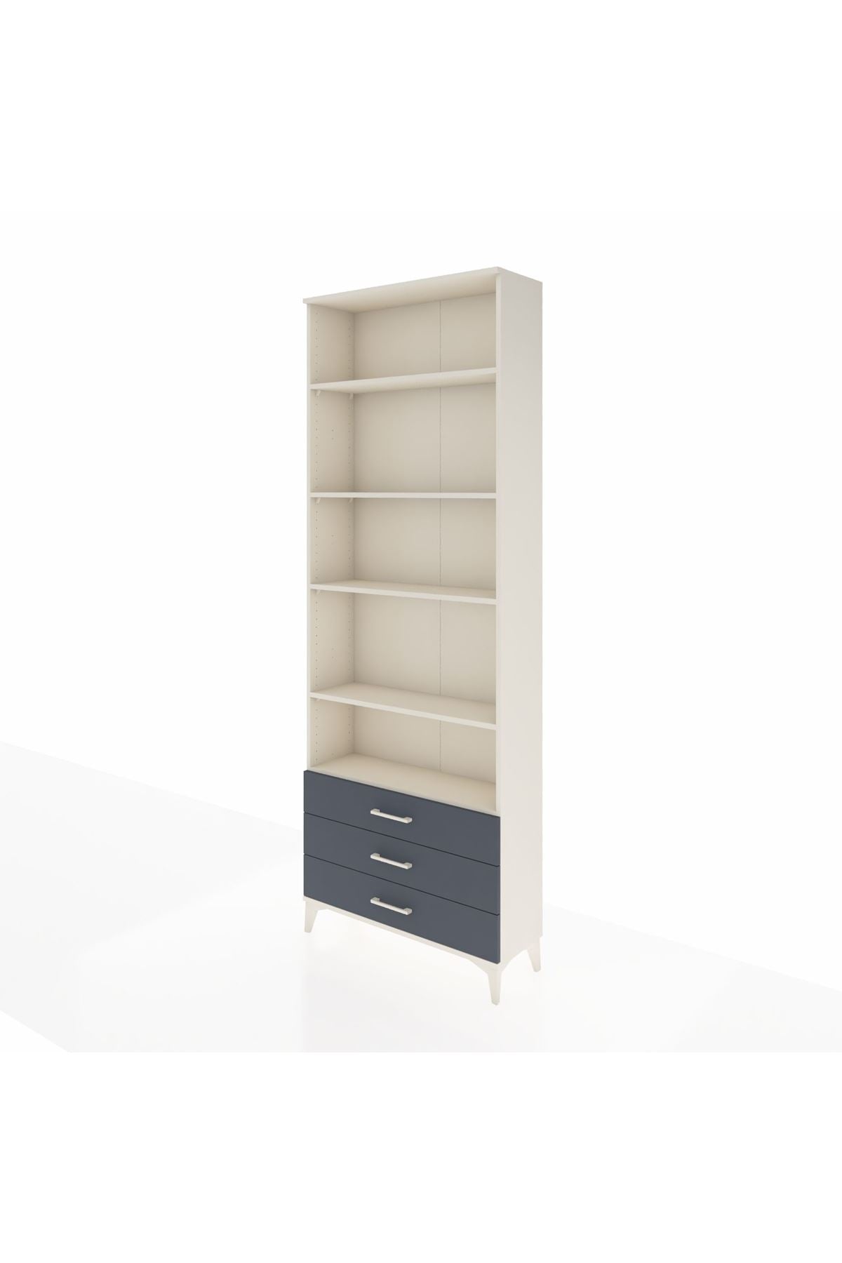 Arges Dolap 5 Raflı 3 Çekmeceli 88x30x243 Aytaşı-Antrasit