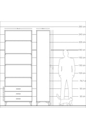Arges Dolap 5 Raflı 3 Çekmeceli 88x30x243 Aytaşı-Antrasit