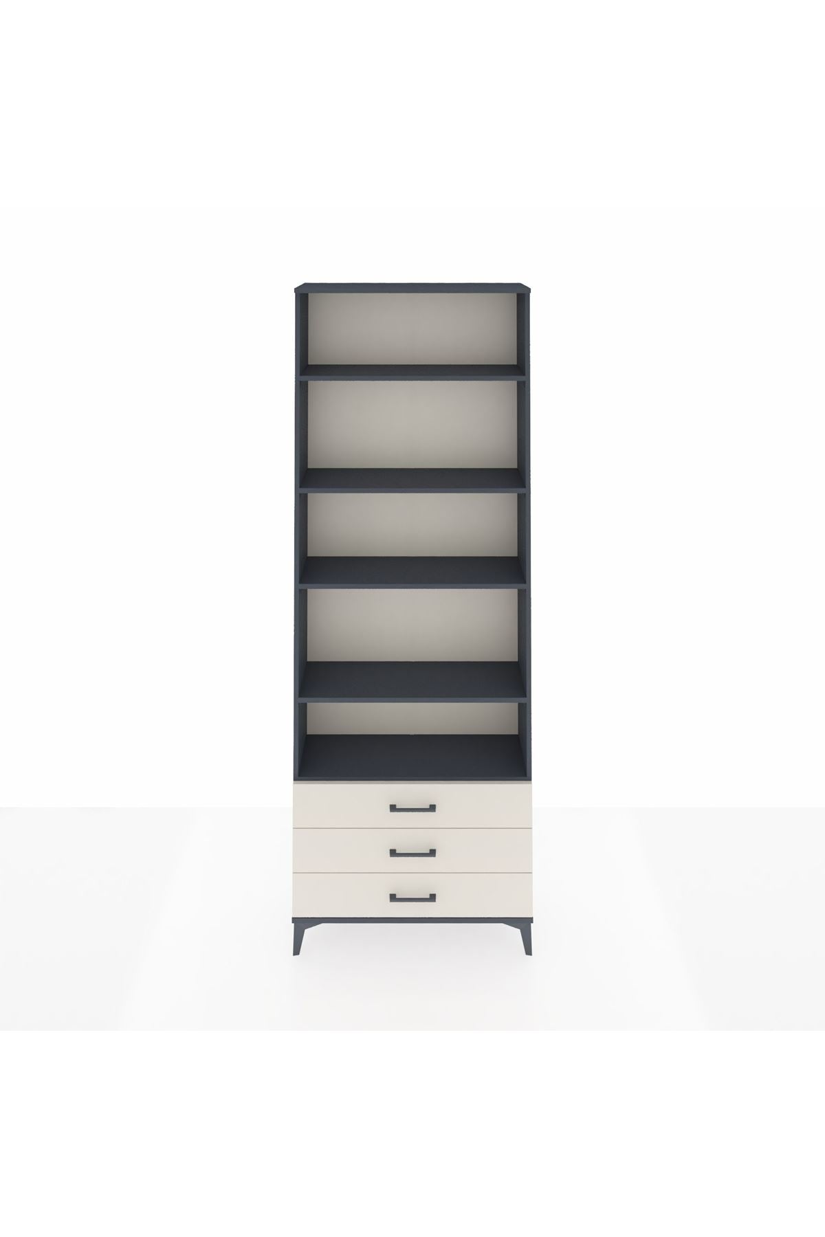 Arges Dolap 5 Raflı 3 Çekmeceli 88x30x243 Antrasit-Aytaşı