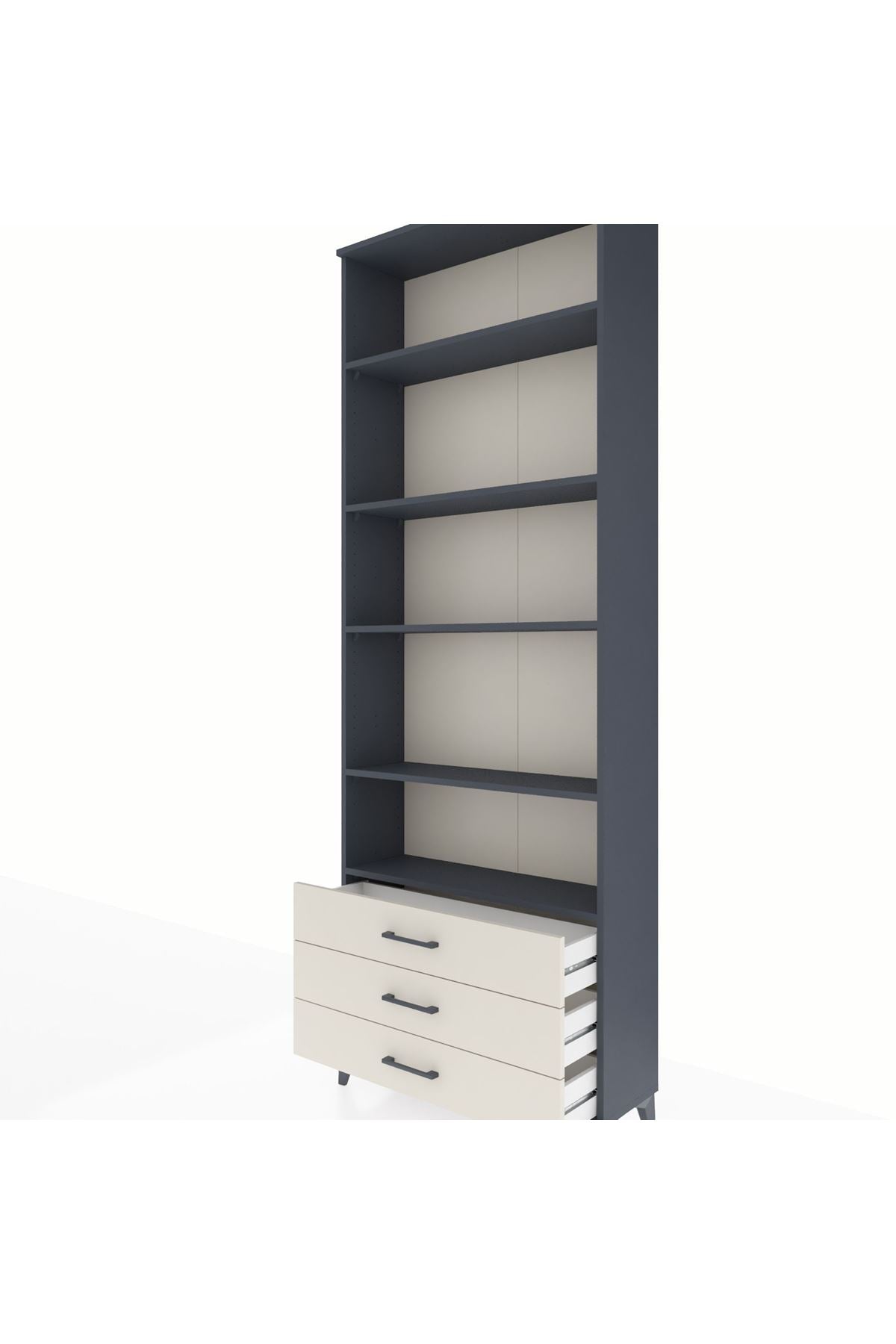 Arges Dolap 5 Raflı 3 Çekmeceli 88x30x243 Antrasit-Aytaşı