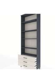 Arges Dolap 5 Raflı 3 Çekmeceli 88x30x243 Antrasit-Aytaşı