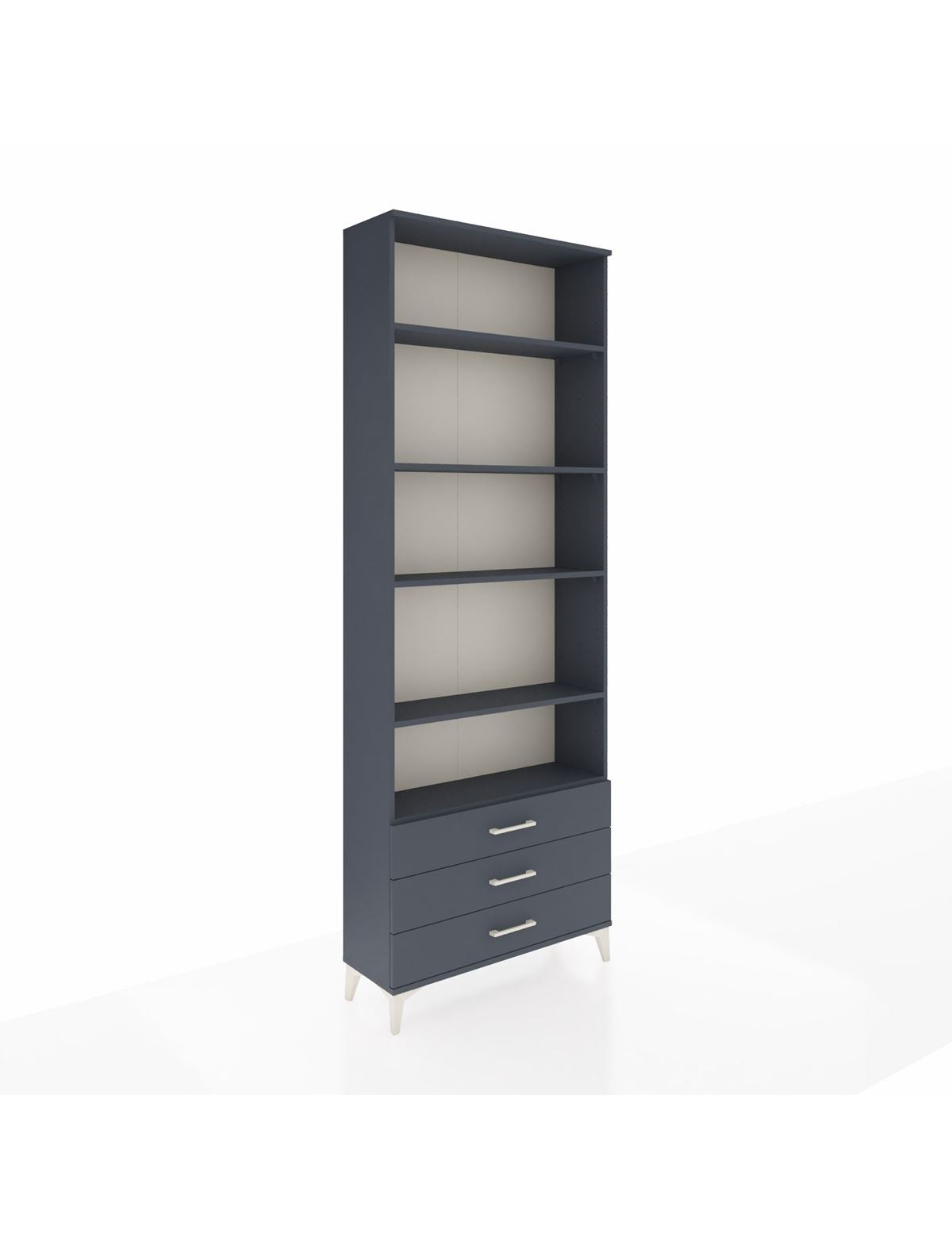 Arges Dolap 5 Raflı 3 Çekmeceli 88x30x243 Antrasit-Antrasit