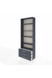 Arges Dolap 5 Raflı 3 Çekmeceli 88x30x243 Antrasit-Antrasit