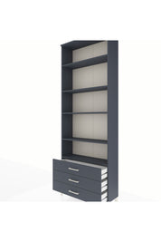 Arges Dolap 5 Raflı 3 Çekmeceli 88x30x243 Antrasit-Antrasit