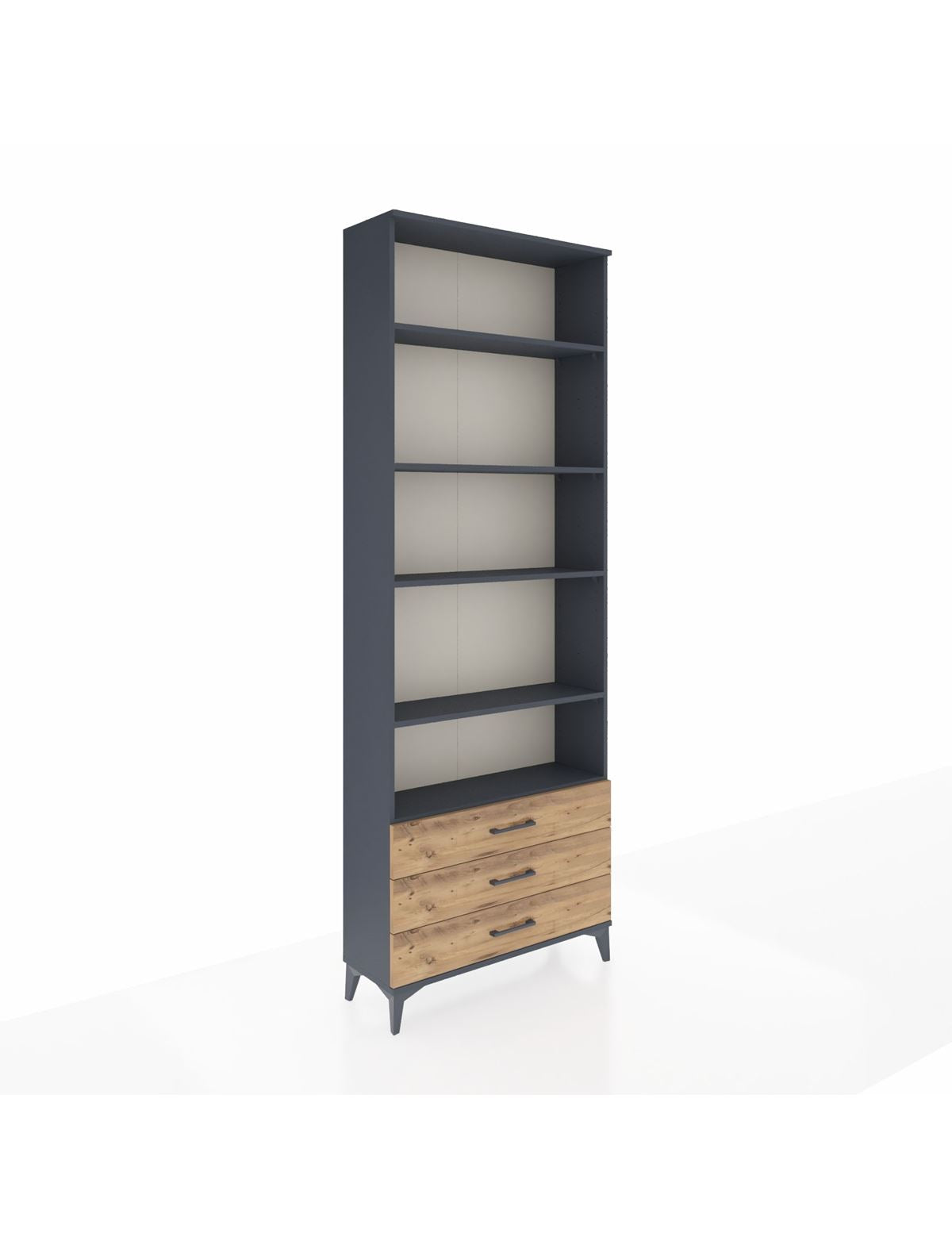 Arges Dolap 5 Raflı 3 Çekmeceli 88x30x243 Antrasit-Çam