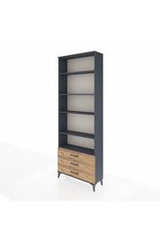 Arges Dolap 5 Raflı 3 Çekmeceli 88x30x243 Antrasit-Çam