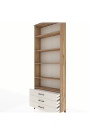 Arges Dolap 5 Raflı 3 Çekmeceli 88x30x243 Çam-Aytaşı