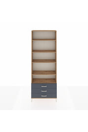 Arges Dolap 5 Raflı 3 Çekmeceli 88x30x243 Çam-Antrasit