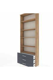 Arges Dolap 5 Raflı 3 Çekmeceli 88x30x243 Çam-Antrasit