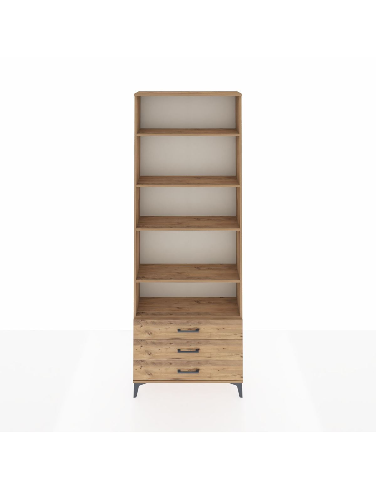 Arges Dolap 5 Raflı 3 Çekmeceli 88x30x243 Çam-Çam