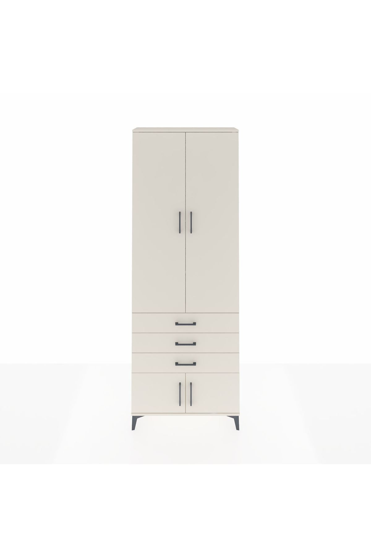 Arges Dolap 4 Raflı 3 Çekmeceli 4 Kapaklı 88x30x243 Aytaşı-Aytaşı