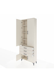 Arges Dolap 4 Raflı 3 Çekmeceli 4 Kapaklı 88x30x243 - S33M265V1A
