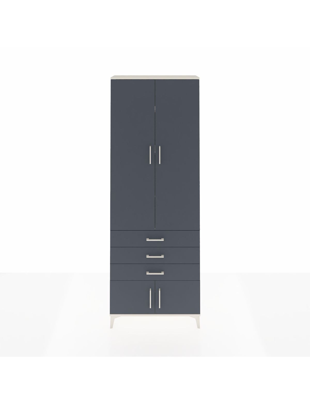 Arges Dolap 4 Raflı 3 Çekmeceli 4 Kapaklı 88x30x243 Aytaşı-Antrasit