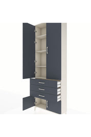 Arges Dolap 4 Raflı 3 Çekmeceli 4 Kapaklı 88x30x243 Aytaşı-Antrasit