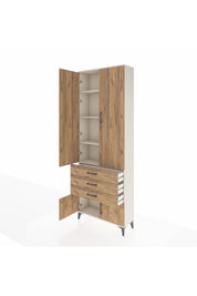 Arges Dolap 4 Raflı 3 Çekmeceli 4 Kapaklı 88x30x243 Aytaşı-Çam