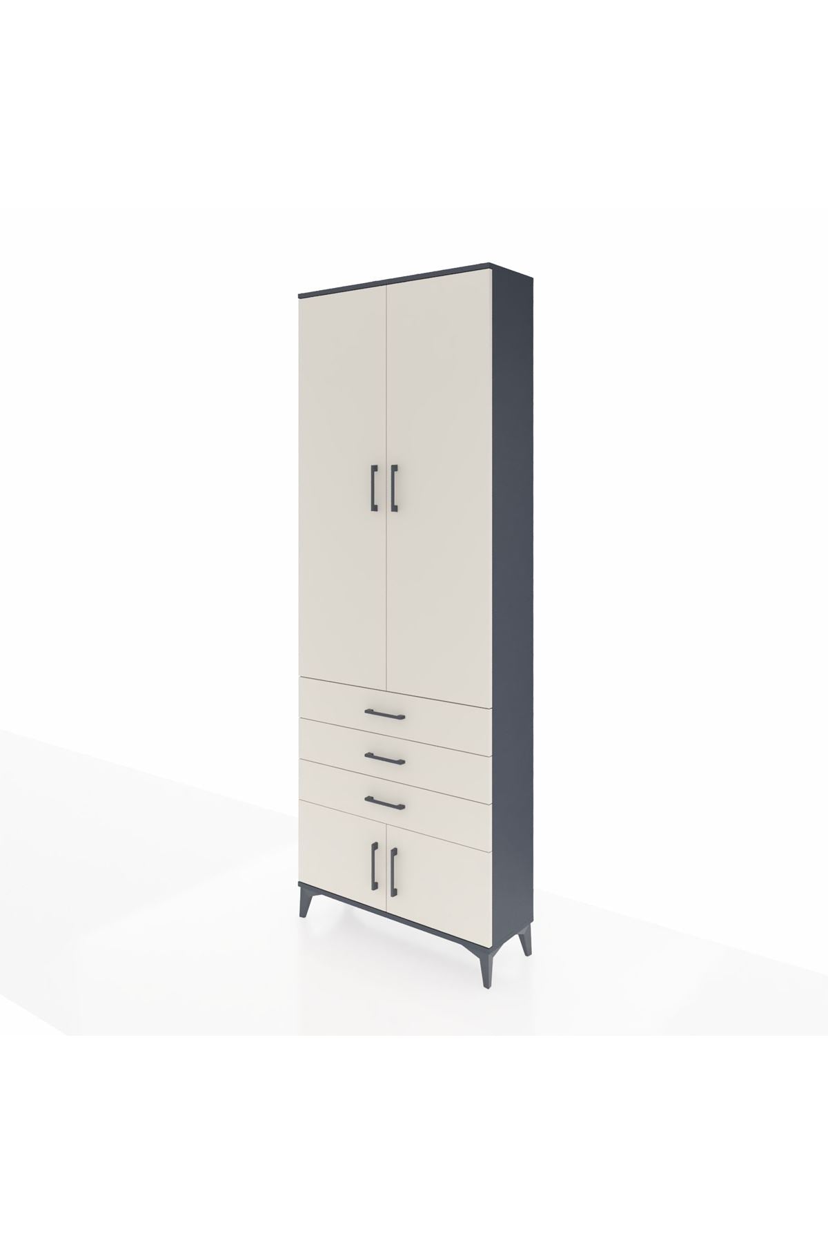 Arges Dolap 4 Raflı 3 Çekmeceli 4 Kapaklı 88x30x243 - S33M265V4A