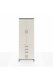 Arges Dolap 4 Raflı 3 Çekmeceli 4 Kapaklı 88x30x243 Antrasit-Aytaşı