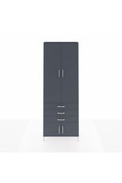 Arges Dolap 4 Raflı 3 Çekmeceli 4 Kapaklı 88x30x243 Antrasit-Antrasit