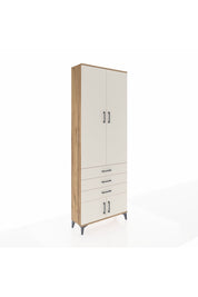 Arges Dolap 4 Raflı 3 Çekmeceli 4 Kapaklı 88x30x243 Çam-Aytaşı
