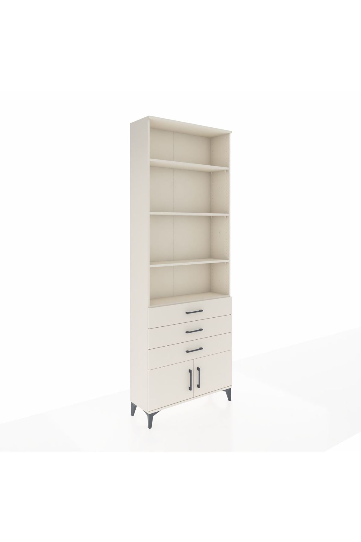 Arges Dolap 4 Raflı 3 Çekmeceli 2 Kapaklı 88x30x243 - S33M266V1A
