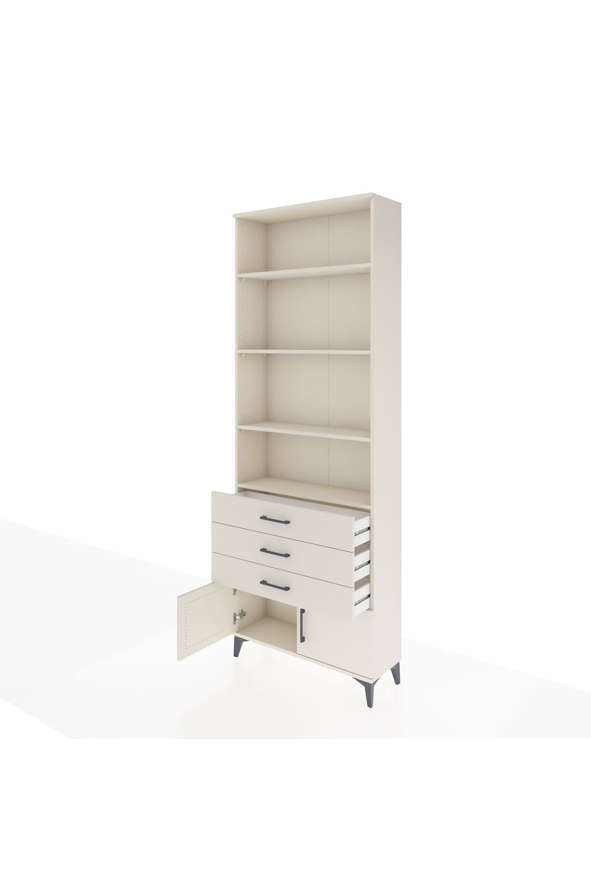 Arges Dolap 4 Raflı 3 Çekmeceli 2 Kapaklı 88x30x243 - S33M266V1A