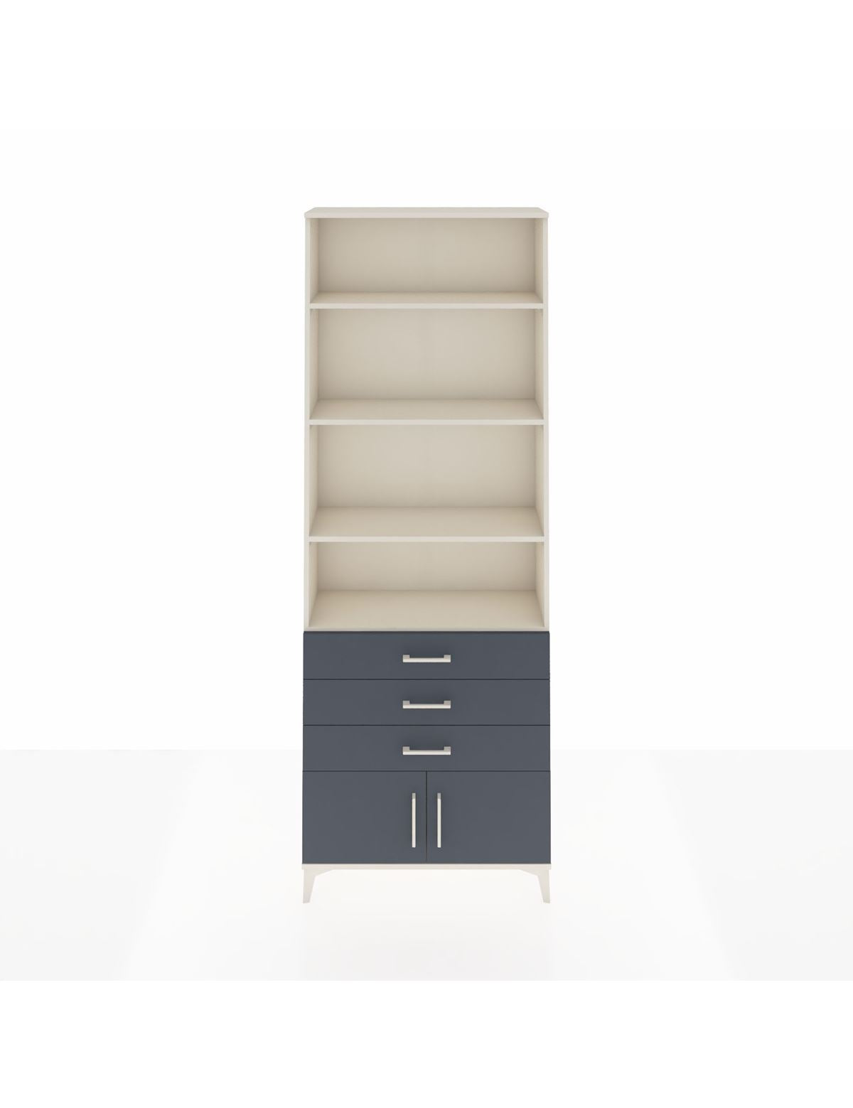 Arges Dolap 4 Raflı 3 Çekmeceli 2 Kapaklı 88x30x243 Aytaşı-Antrasit