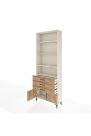 Arges Dolap 4 Raflı 3 Çekmeceli 2 Kapaklı 88x30x243 Aytaşı-Çam