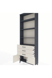 Arges Dolap 4 Raflı 3 Çekmeceli 2 Kapaklı 88x30x243 Antrasit-Aytaşı