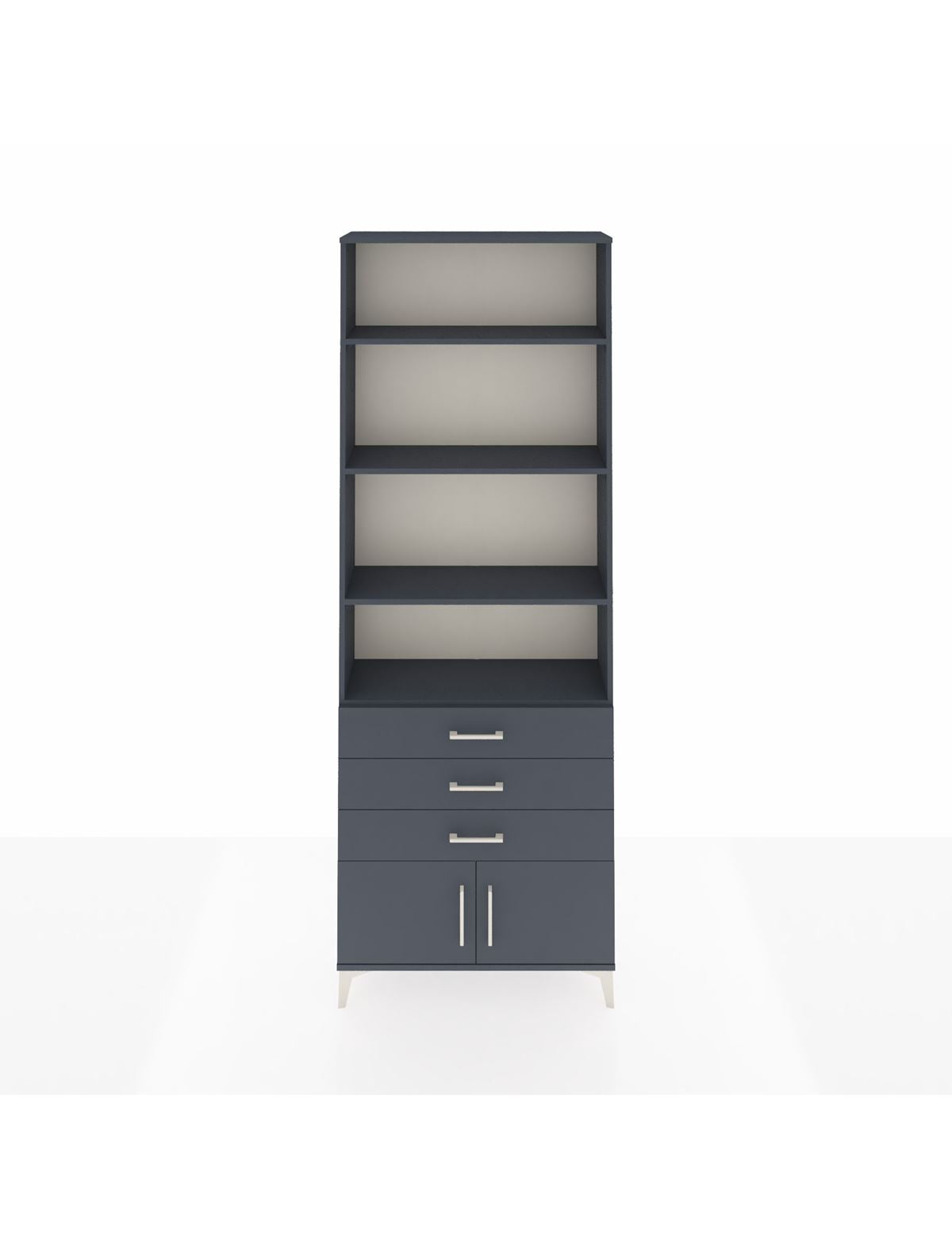 Arges Dolap 4 Raflı 3 Çekmeceli 2 Kapaklı 88x30x243 Antrasit-Antrasit