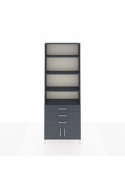 Arges Dolap 4 Raflı 3 Çekmeceli 2 Kapaklı 88x30x243 Antrasit-Antrasit