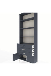 Arges Dolap 4 Raflı 3 Çekmeceli 2 Kapaklı 88x30x243 Antrasit-Antrasit