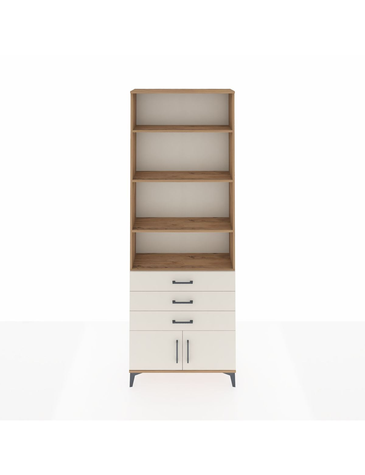 Arges Dolap 4 Raflı 3 Çekmeceli 2 Kapaklı 88x30x243 Çam-Aytaşı