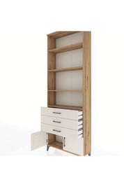 Arges Dolap 4 Raflı 3 Çekmeceli 2 Kapaklı 88x30x243 Çam-Aytaşı