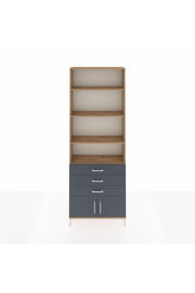 Arges Dolap 4 Raflı 3 Çekmeceli 2 Kapaklı 88x30x243 Çam-Antrasit