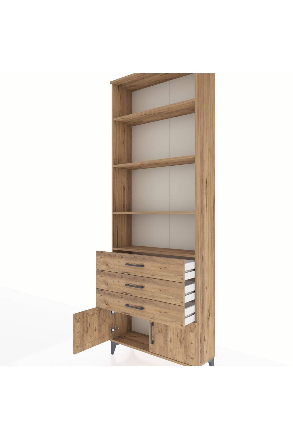 Arges Dolap 4 Raflı 3 Çekmeceli 2 Kapaklı 88x30x243 - S33M266V9A