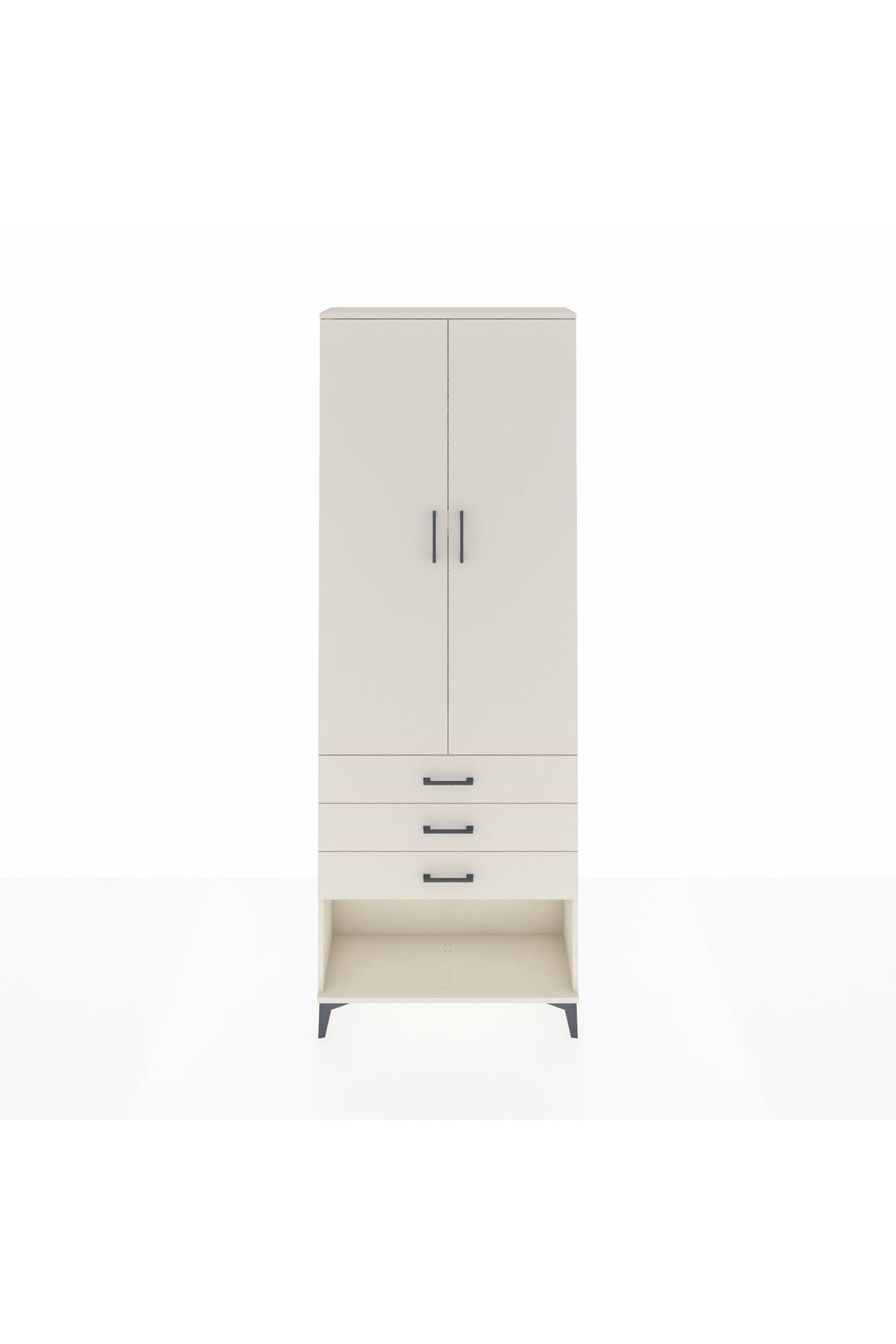 Arges Dolap 4 Raflı 3 Çekmeceli 2 Kapaklı 88x30x243 Aytaşı-Aytaşı